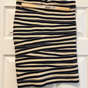 boy. by Band of Outsiders Navy and White Striped Pencil Skirt